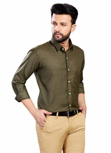 Outluk 1425 Office Wear Cotton Mens Shirt Collection 1425-OLIVE GREEN